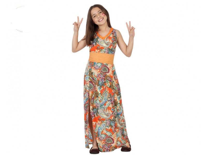DISFRAZ DE HIPPIE NIÑA VESTIDO