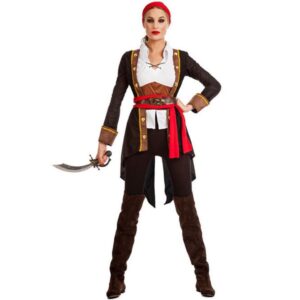 DISFRAZ DE PIRATA CASACA NEGRO MUJER
