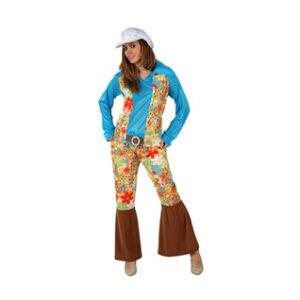 DISFRAZ DE HIPPIE AZUL MUJER