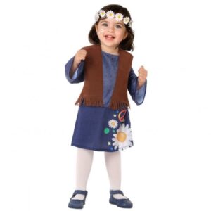 DISFRAZ DE HIPPIE NIÑA FALDA BEBÉ